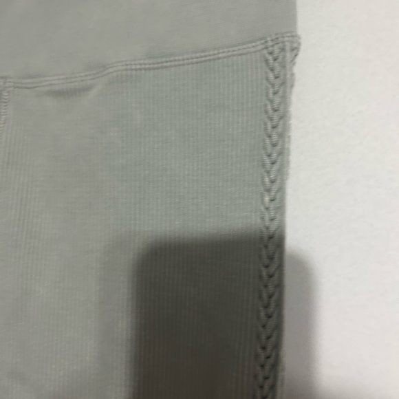 Light teal knit patterned aerie leggings. - Picture 3 of 3